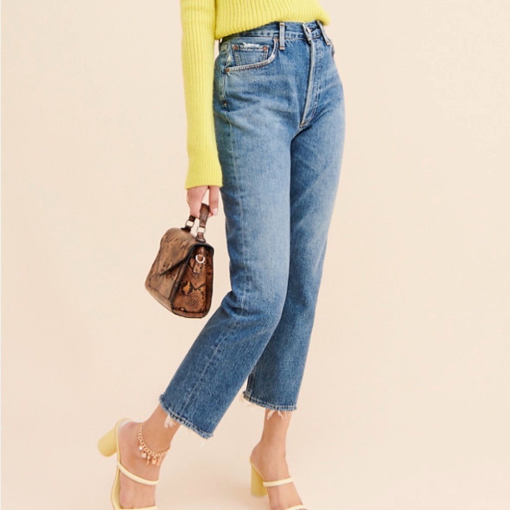 Agolde Riley Cropped Slim Straight Jeans Size 27